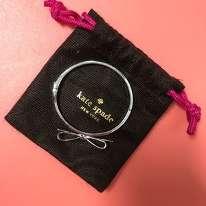 Kate Spade Bow Bangle In Silver
